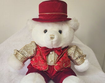 2003 vintage Snowflake Teddy Bear Boy Collectable Christmas Top Hat Plush 20 à Dan Dee