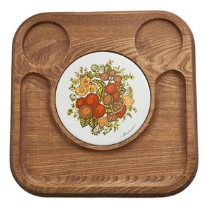 Houten Kaasplank Charcuterie Vlees Wijn Party Tray Retro Vintage Keramisch Goodwood 12 Inch