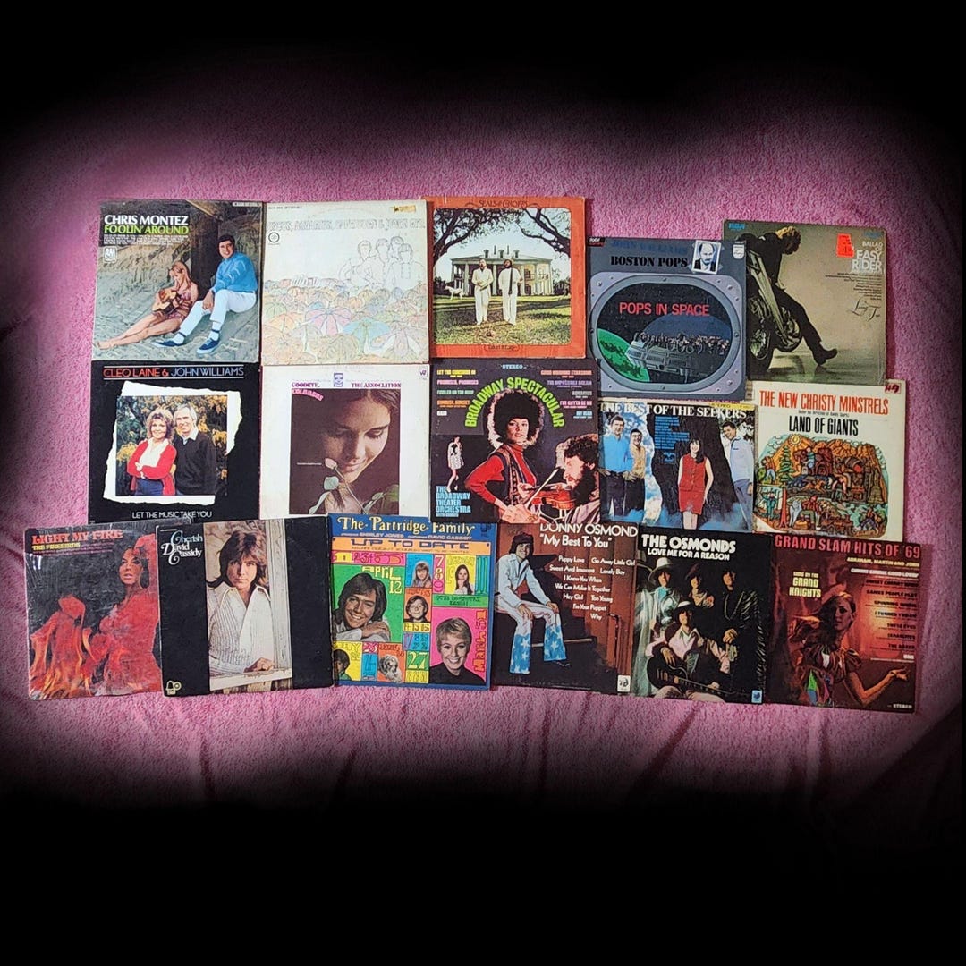 60年代、70年代のヴィンテージビニールレコード16枚セット：ポップ 