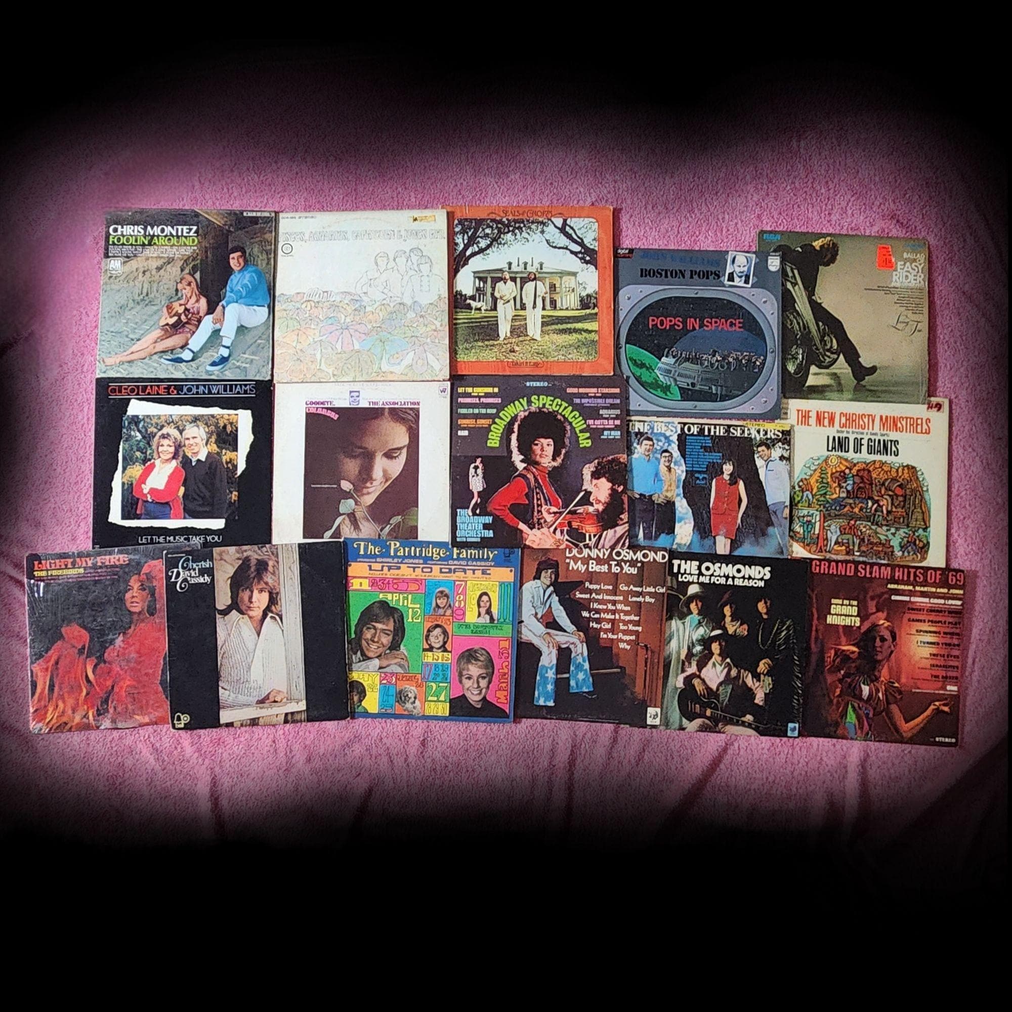 60年代、70年代のヴィンテージビニールレコード16枚セット：ポップ 
