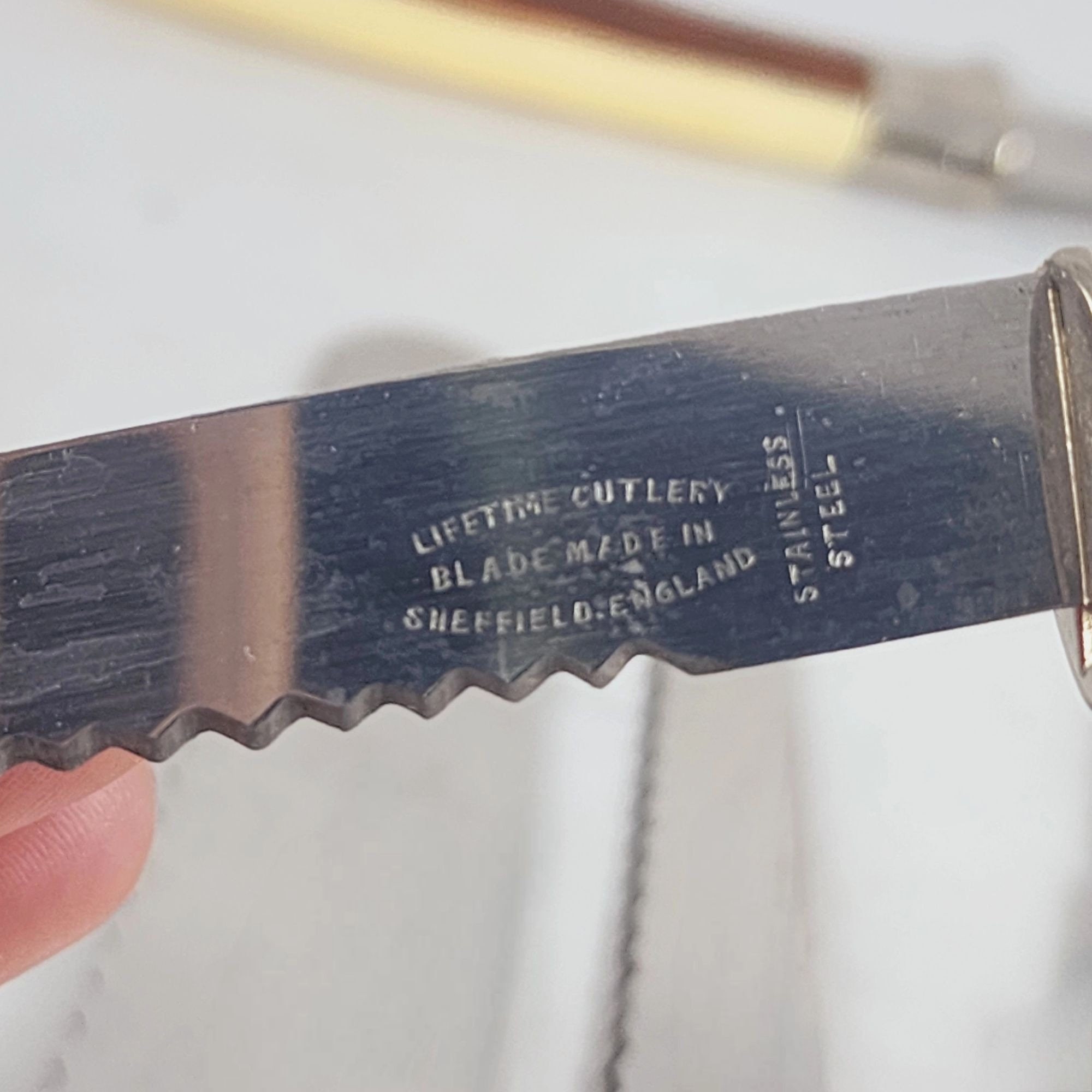 Vintage Knife Set 70s Sheffield 12 Pc Golden Prestige Stainless Cutlery ...