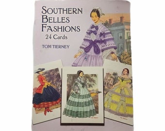 Southern Belles Fashions Postcards Collectable Paper Post Cards Book Tom Tierney