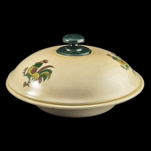 Metlox Poppytrail Vegetable Dish Bowl with Lid Replacement Green Rooster 8.5&quot;