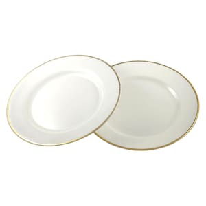 Johnson Brothers China England Teller Salat Weiß Gold Borte Band Antik 2 Set
