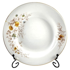 Bridgwood Soup Bowl Cream Porcelain 2 Set Antique Late 19th Century 8.5&quot; Floral