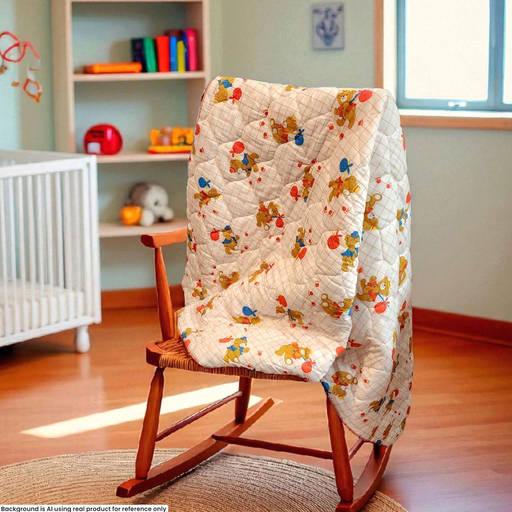 ビンテージ　ベア　ベビーブランケット ヴィンテージ ベビーブランケット テディベア ホワイト レッド ラージ