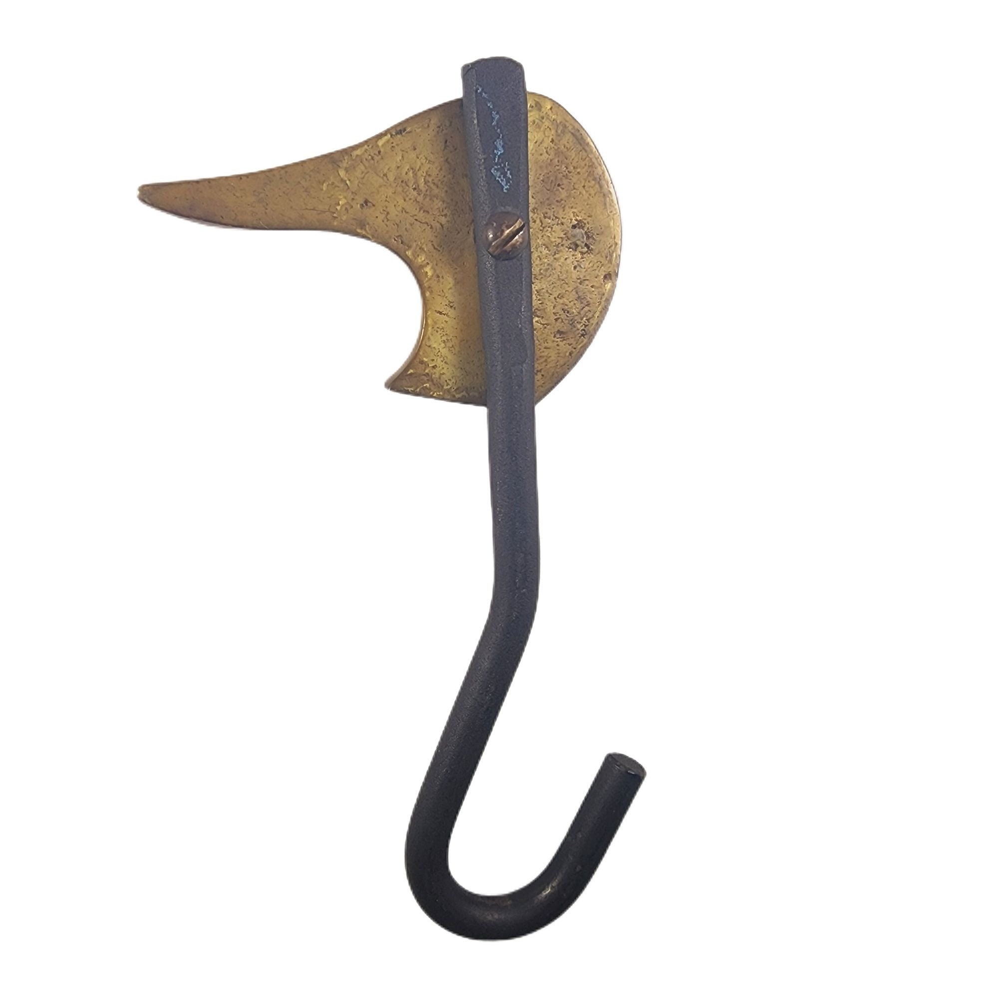 Vintage Brass Duck Flue Damper Fireplace Pull Hook Puller Tool