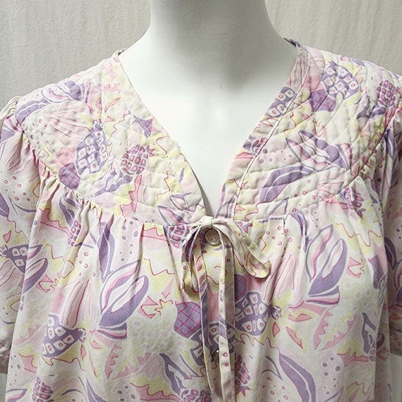 Vintage Beachy Pineapple Housecoat Womens Size L … - image 2