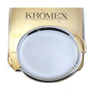 Vintage Kromex Silber Servier Tablett Oval Party Platte Art Deco Messing Griffe 17&quot;