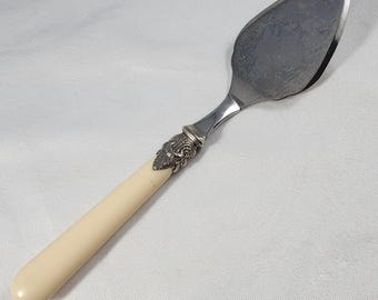 Cuchillo para servir pasteles de Napoleón Italia vintage, herramienta de acero inoxidable plateado