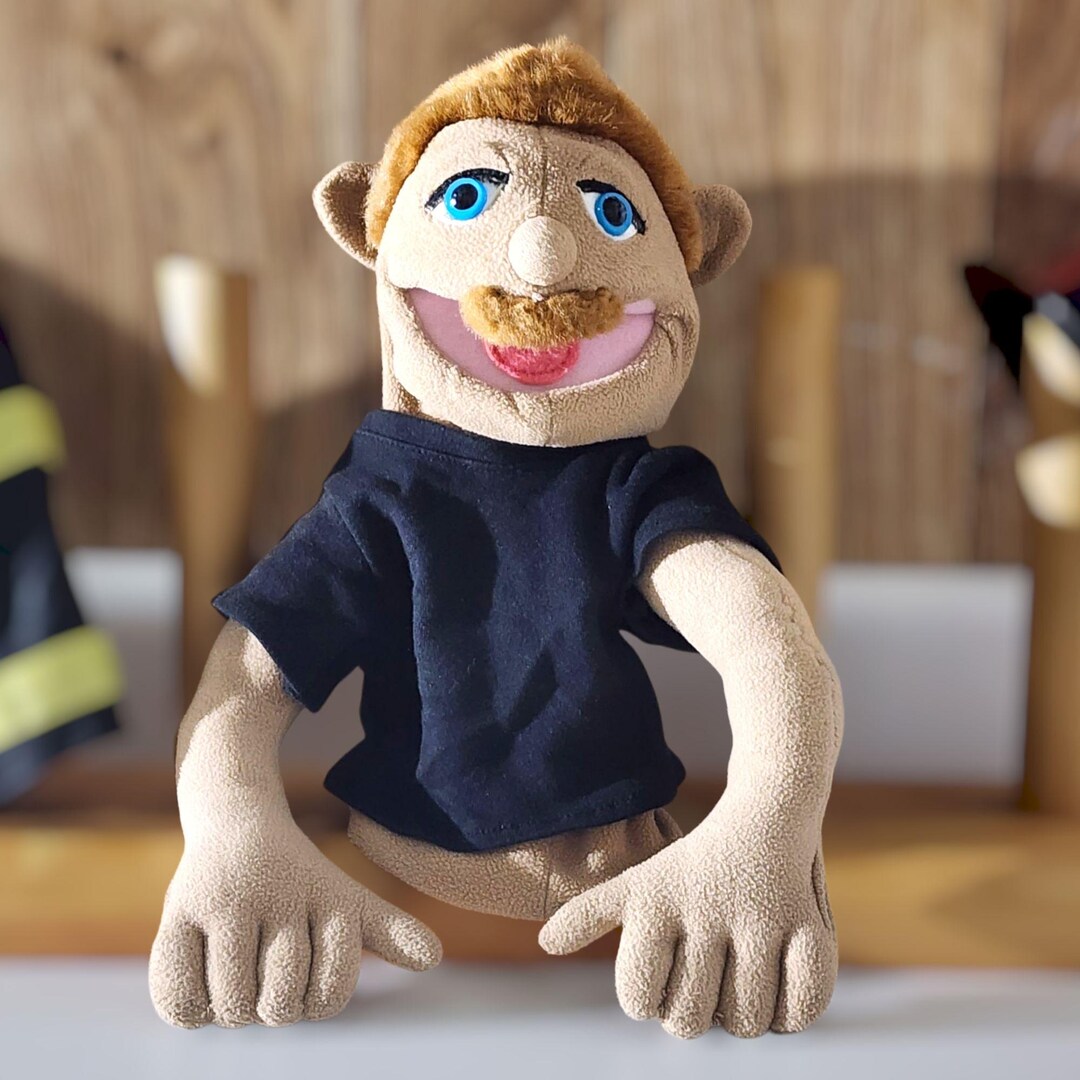 SML Brooklyn T Guy Puppet Accurate With Black Shirt Firefighter Outfit 