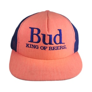 Vintage Budweiser Trucker Hat Vtg Snapback 90s Anheuser Busch Beer Advertising