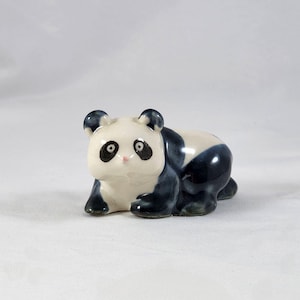 Vintage Panda Figurine Hand Painted Hagen Renaker Miniature Style Art Figure