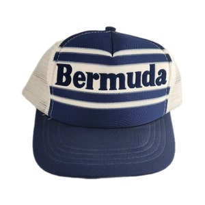Vintage Trucker Hat Vtg Snapback 90s Bermuda Mesh Souvenir Vacation Dad Hat
