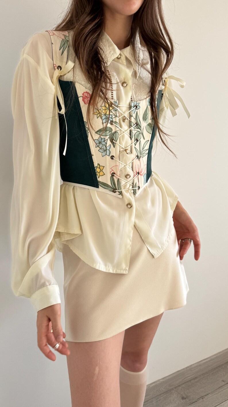 Floral Bustier Corset - Renaissance Costume, Party Top, Women's Fashion ...