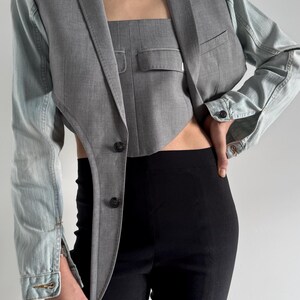 Handmade Two-Piece Set: Upcycled Women Classic Jacket & Denim Suit