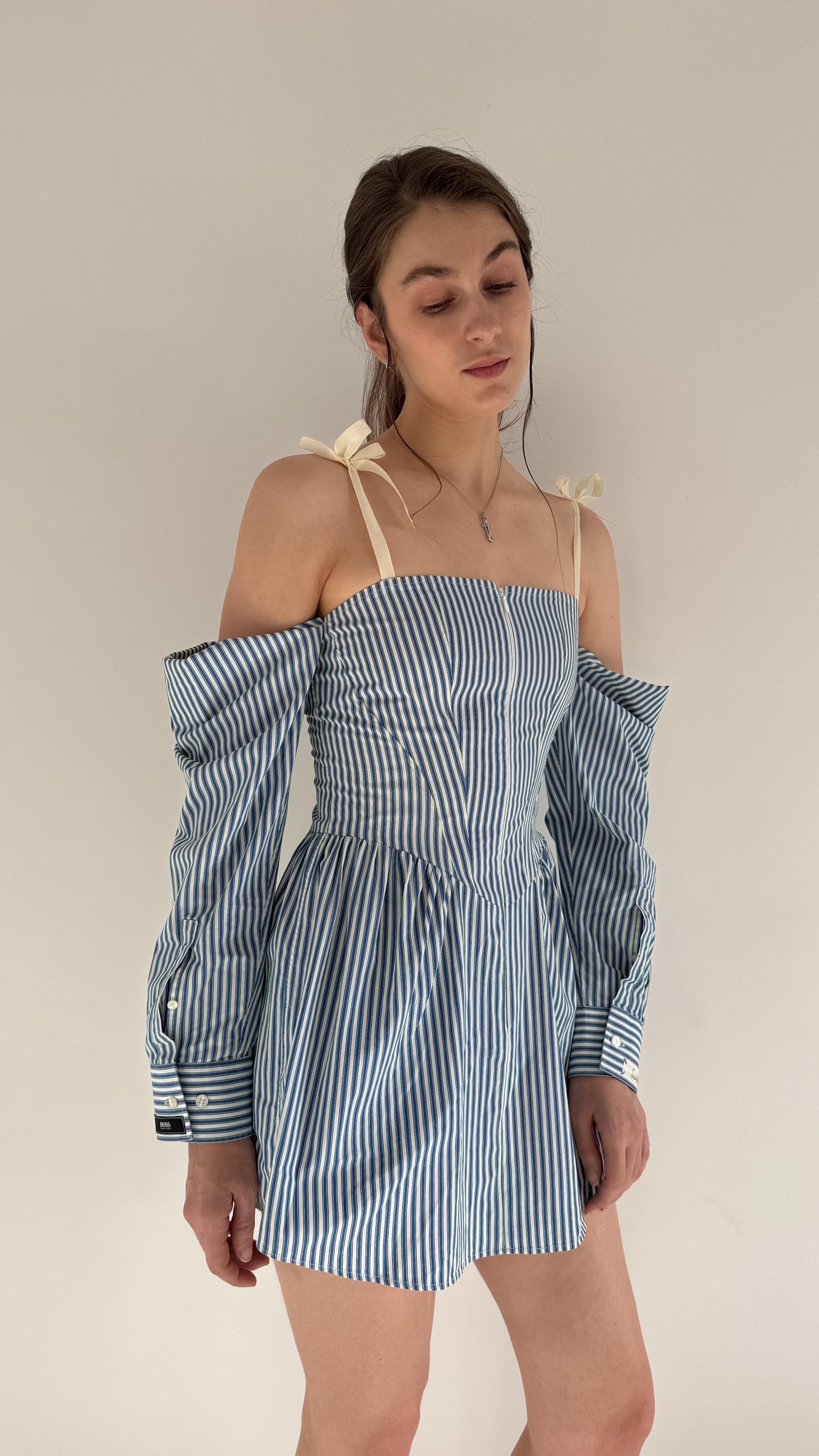 Hugo Boss■ヒューゴボス■Melange dress BOSS - Melange dress with frayed and gathered details