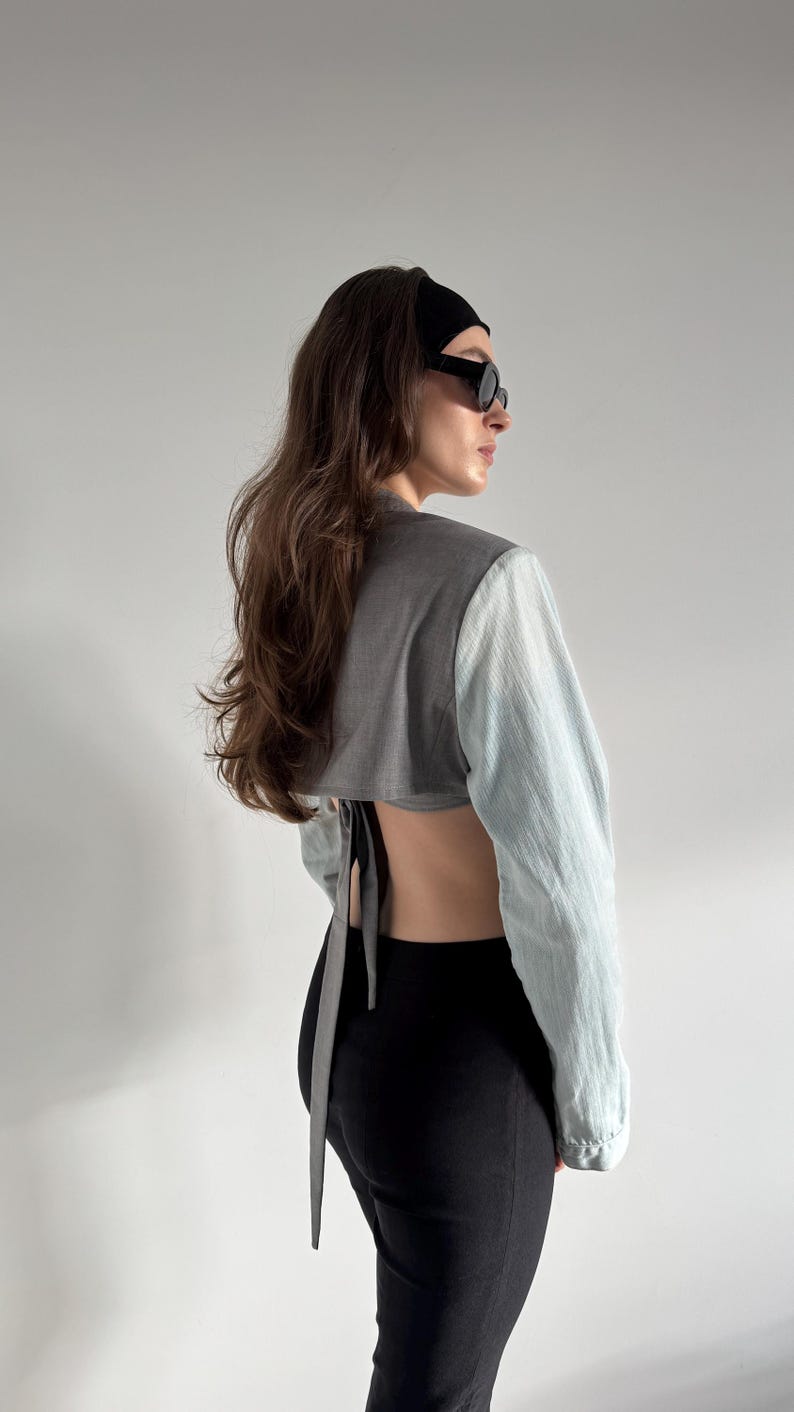 Handmade Two-Piece Set: Upcycled Women Classic Jacket & Denim Suit