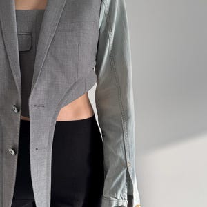 Handmade Two-Piece Set: Upcycled Women Classic Jacket & Denim Suit
