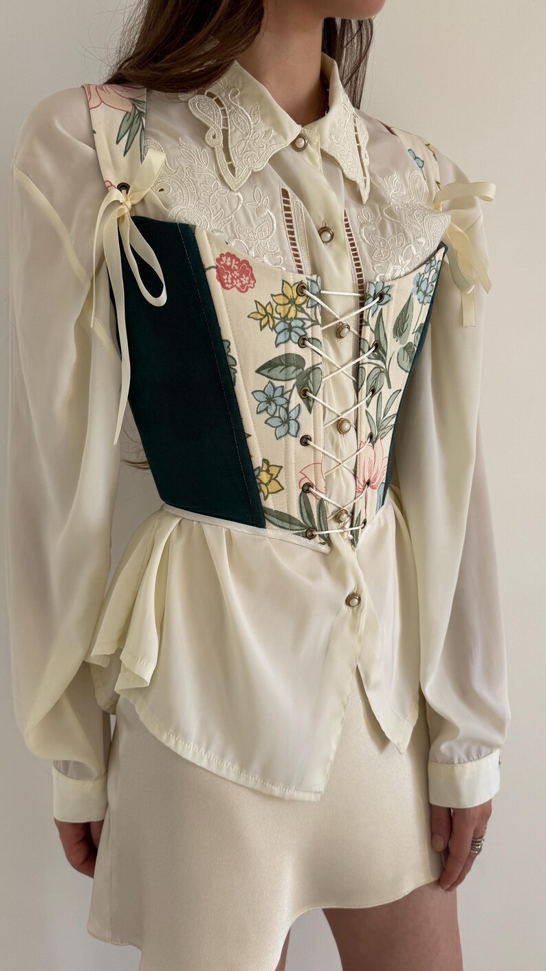 Floral Bustier Corset - Renaissance Costume, Party Top, Women's Fashion ...