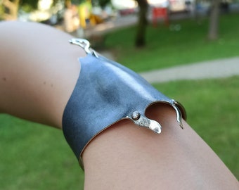 Handmade Sterling Silver Manta Ray Cuff Bracelet: Adjustable Nautical Jewelry