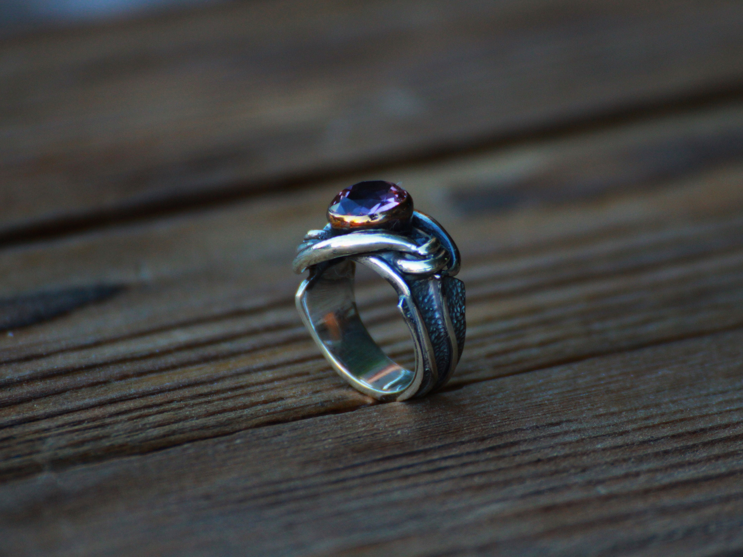 Zultanite Gemstone Ring, Sterling Silver Ring Women with Stone, Silver Jewellery, Zultanite Ring, Knot ring