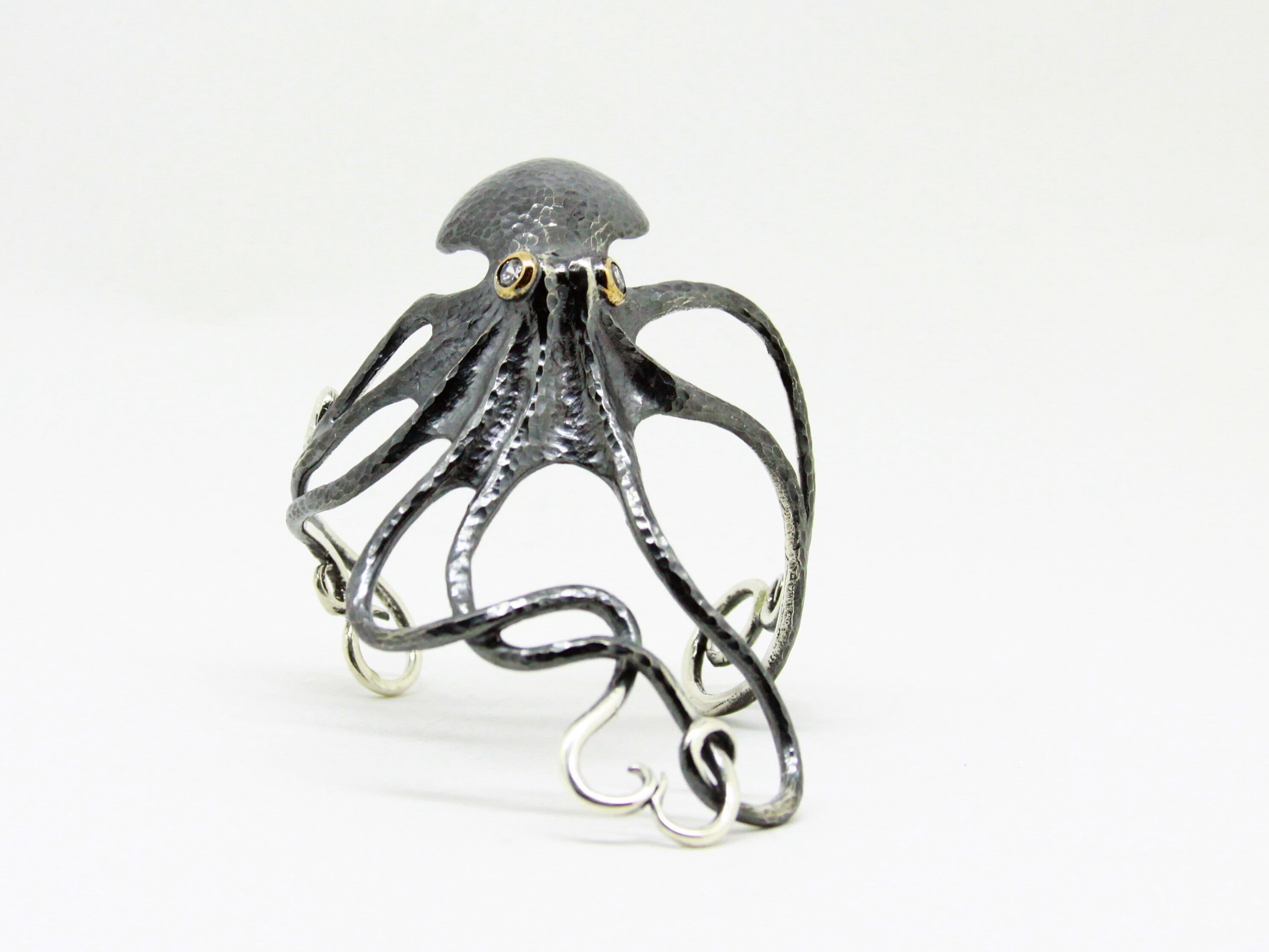 Handmade 925 Sterling Silver Octopus Bracelet for Women Etsy