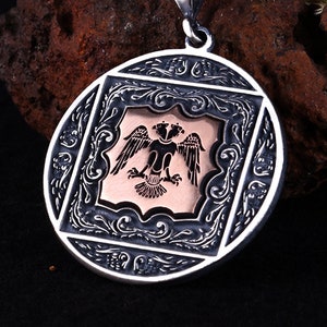 Eagle Riggnig Necklace, Handmade Seljuk Eagle Man Pendant, Seljuk Eagle Necklace, Animal Necklace, Hand Engraved Necklace, Gift For Her