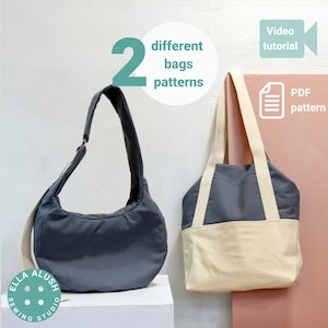 Messenger Bag PDF Pattern, Tote Bag pattern, Easy Shoulder bag pattern, Tote bag pattern PDF, Shopping Bag Pattern PDF