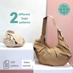 Einfache Anfänger Umhängetasche Schnittmuster, klassisches Taschenmuster, Hobo Umhängetasche PDF Schnittmuster, Mini Umhängetasche PDF Schnittmuster,