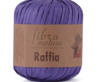 Fibra Natura raphia, fil à papier, corde pour sacs, corde à papier, sacs en tricot, fil pour sacs, fil pour chapeaux, fil à crocheter, 90 m