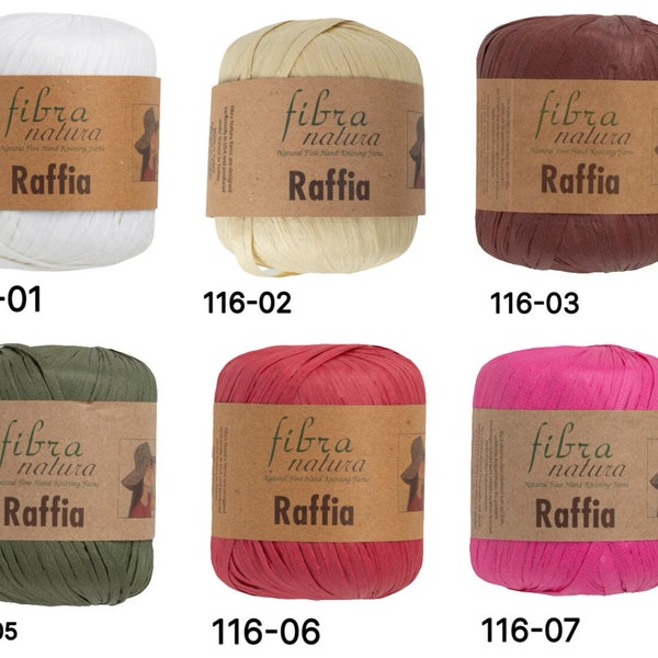 Fibra Natura Raffia & Fibra Natura Raffia Multi Fil de papier, corde pour sacs, corde en papier, sacs en tricot, laine pour sacs, laine pour chapeaux,