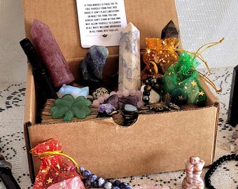 Crystal Mystery box Witch Mystery bag wiccan surprise box crystal towers jewelry necklaces bracelets pendulums