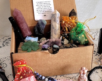 Crystal Mystery box Witch Mystery bag wiccan surprise box crystal towers jewelry necklaces bracelets pendulums