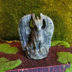 Jade dragon crystal carving large carved dragon gift for dragon lover