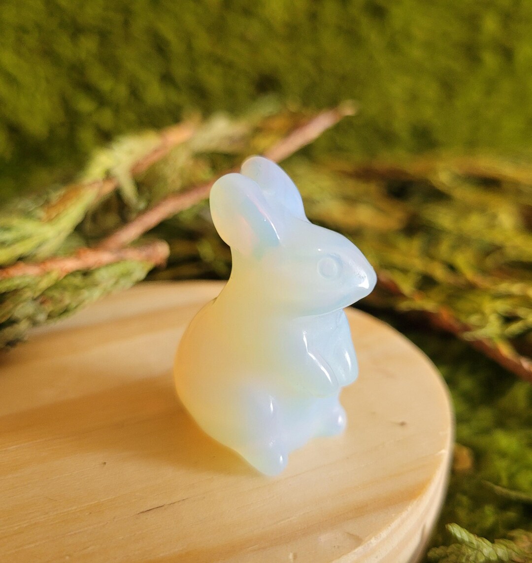 Opal Rabbit Crystal Small Mini Crystal Figurine Carving Carved Opalite ...