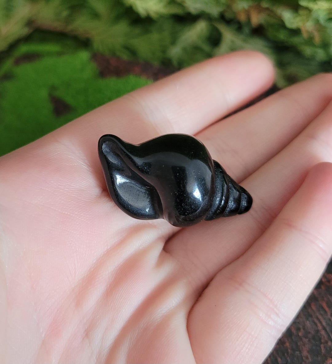 Obsidian Shell Conch Seashell Crystal Carving Carved Gift Ocean Beach ...