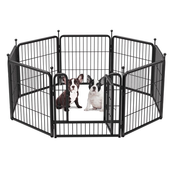 Dog/Pet Playpen 8 Panels 24in Height Indoor/Outdoor Pet Fance With Door Locks