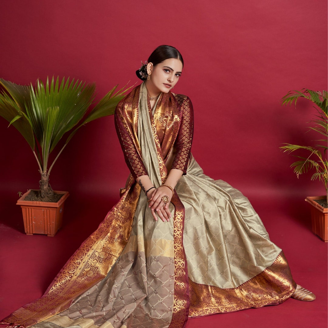 Sarina Soft Silk Aura Base Indian Sarees for Women Handmade Etsy