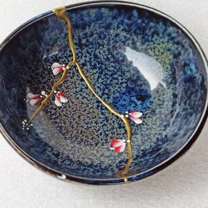 Bol Kintsugi Céramique fabriquée au Japon Poterie Kintsugi image 1