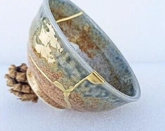 Kintsugi bowl. Japanese ceramics.