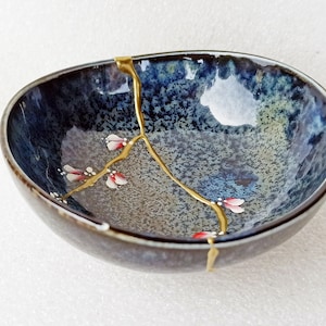 Kintsugi Bowl Ceramic Made in Japan Kintsugi Pottery image 7