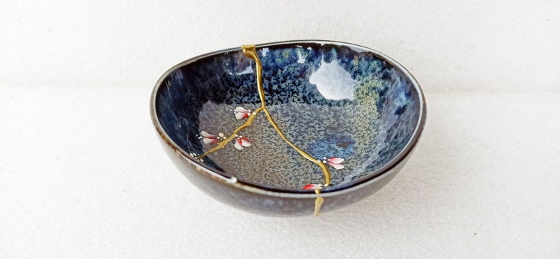 Kintsugi Bowl Ceramic Made in Japan Kintsugi Pottery image 7