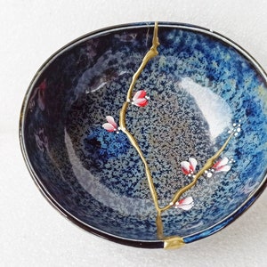 Kintsugi Bowl Ceramic Made in Japan Kintsugi Pottery image 6