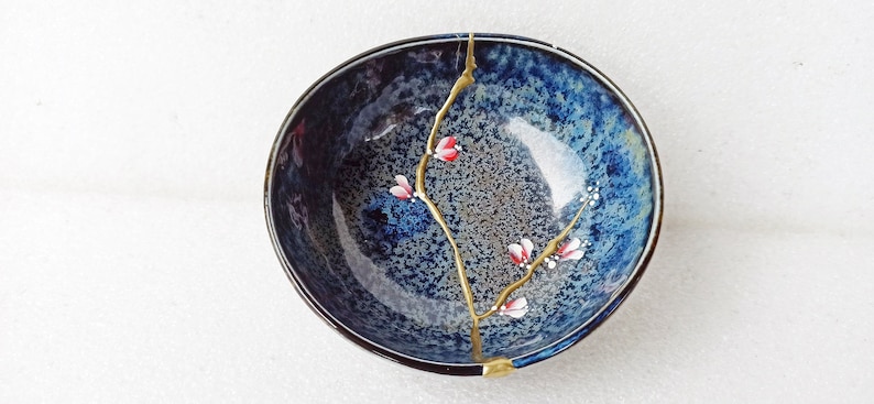 Kintsugi Bowl Ceramic Made in Japan Kintsugi Pottery image 6