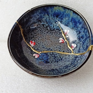 Kintsugi Bowl Ceramic Made in Japan Kintsugi Pottery image 3