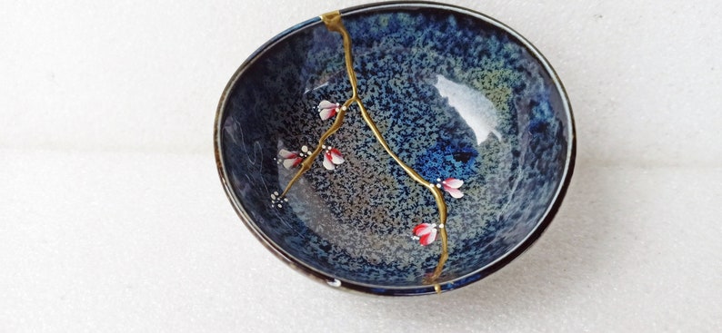 Kintsugi Bowl Ceramic Made in Japan Kintsugi Pottery image 1