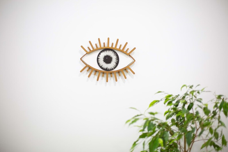 Wooden Eye Wall Hanging Evil Eye Wall Decor Wood Eye Wall Etsy