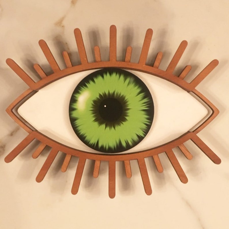 Wooden Eye Wall Hanging Evil Eye Wall Decor Wood Eye Wall Etsy