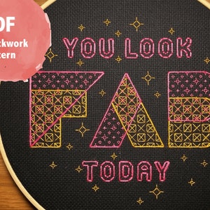 Parece fabuloso! Um moderno padrão de bordado blackwork